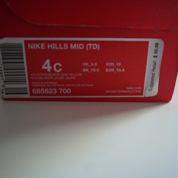Nike Dual Fusion Hills Mid (TD) Hiking Boot US Size 4c NEW with box! 685623 700 - Picture 7 of 8